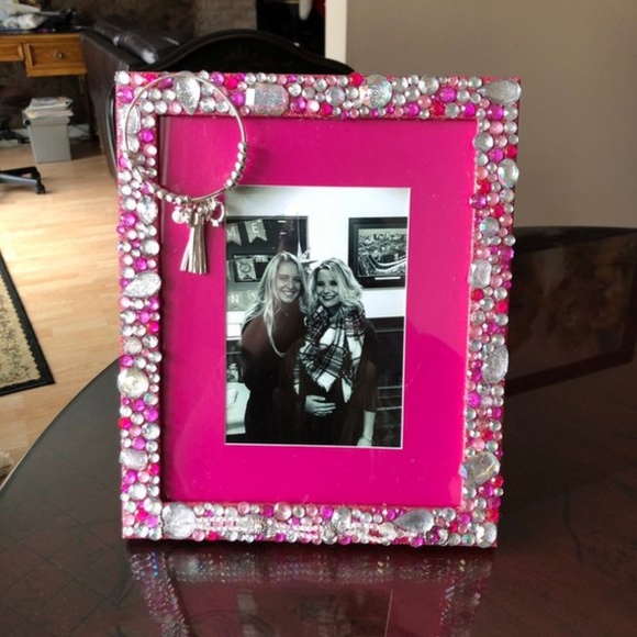Hot Pink Glitter and Gem Frame - Picture 2 of 8
